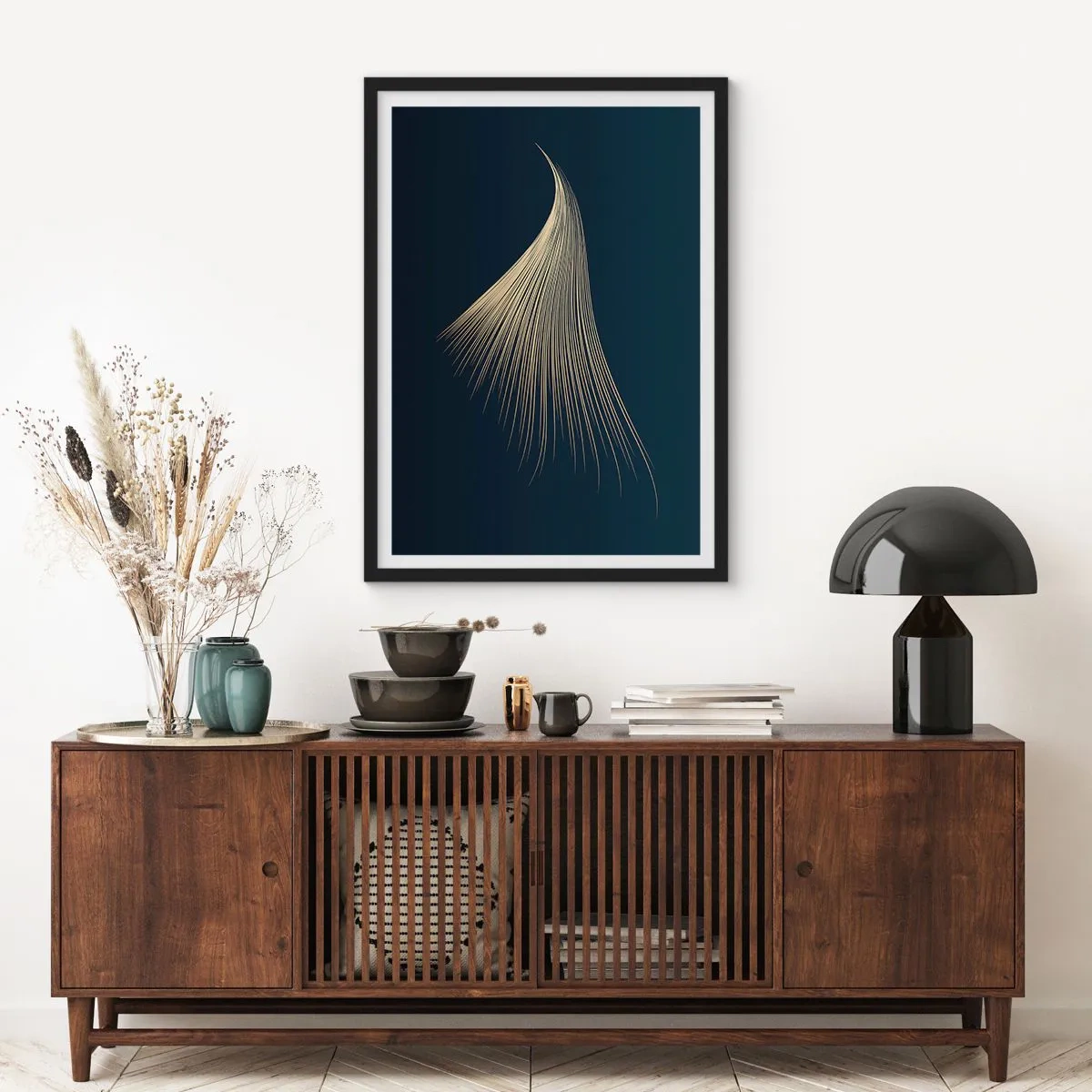 Poster in black frame - Like Angel's Hair - 70x100 cm