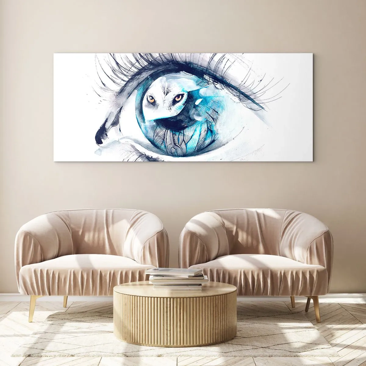 Glass picture - Eye to Eye with Wilderness - 90x30 cm