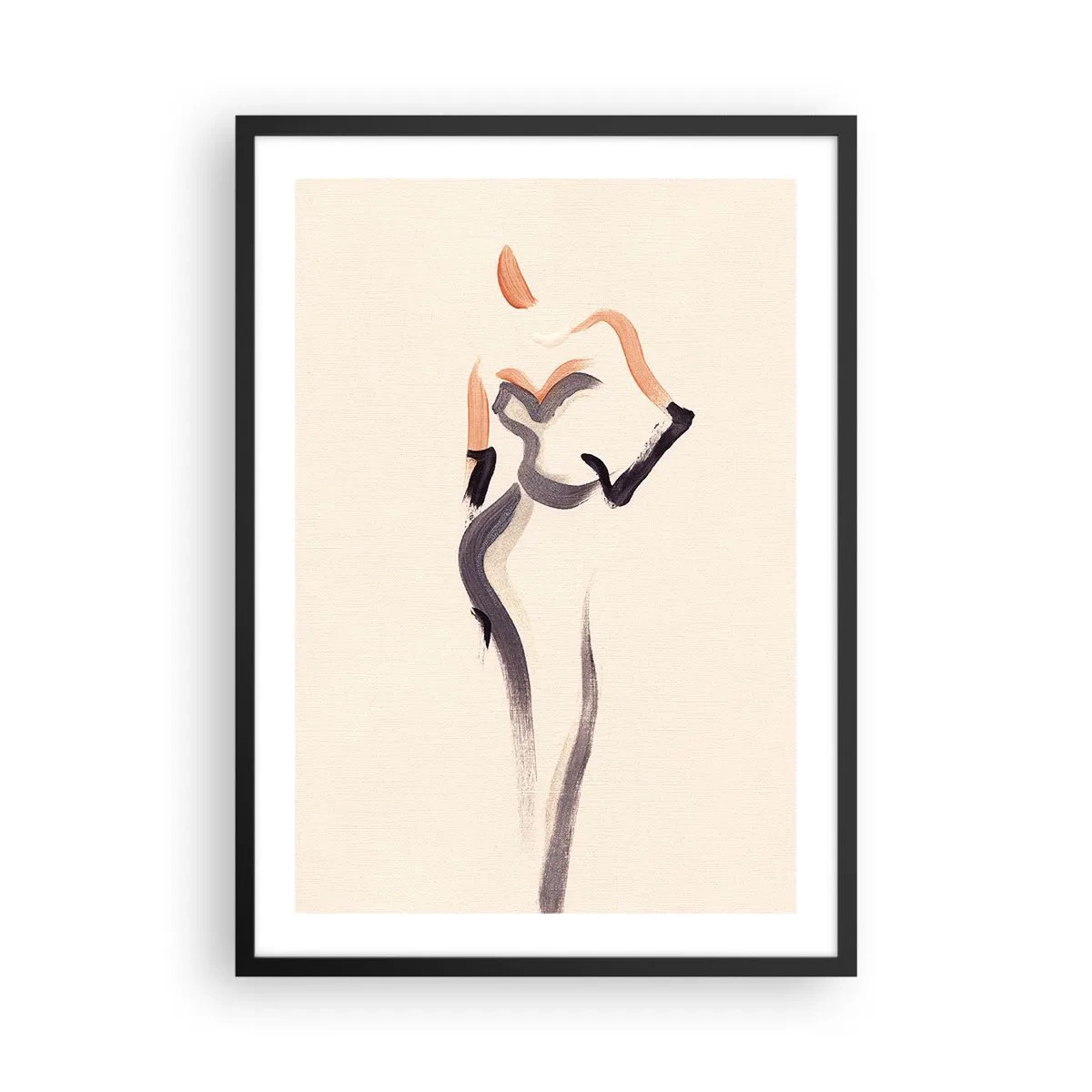Poster in black frame - Minimalist female silhouette - 50x70cm - From Golden Years of Hollywood - Modern wall decoration for the living room and bedroom ARTTOR