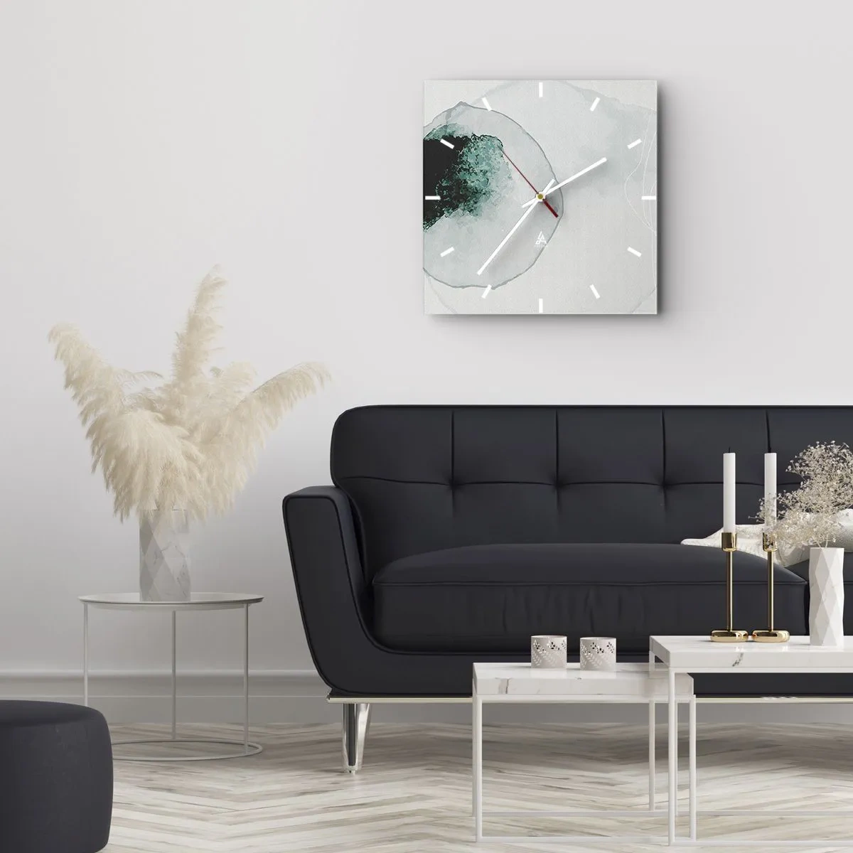 Wall clock - Clock on glass - In a Waterdrop - 30x30 cm