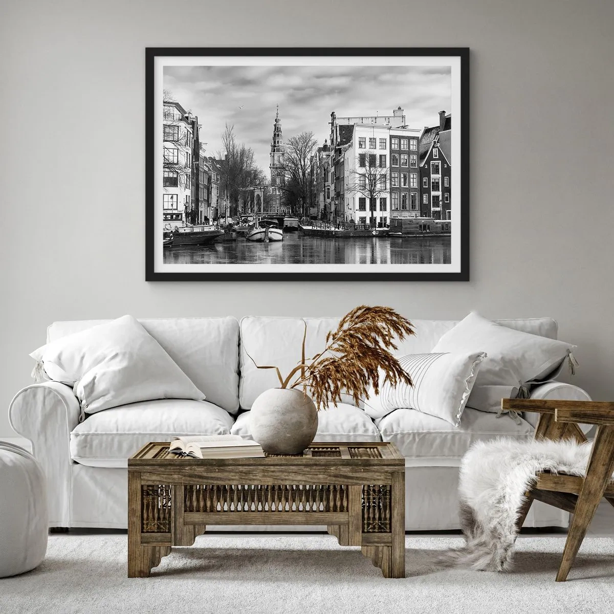 Poster in black frame - Amsterdam Atmosphere - 100x70 cm
