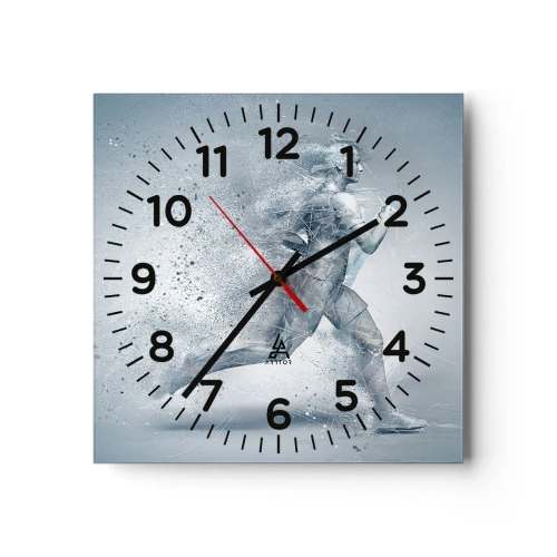 Wall clock - Clock on glass - Crystally Clear Energy - 30x30 cm