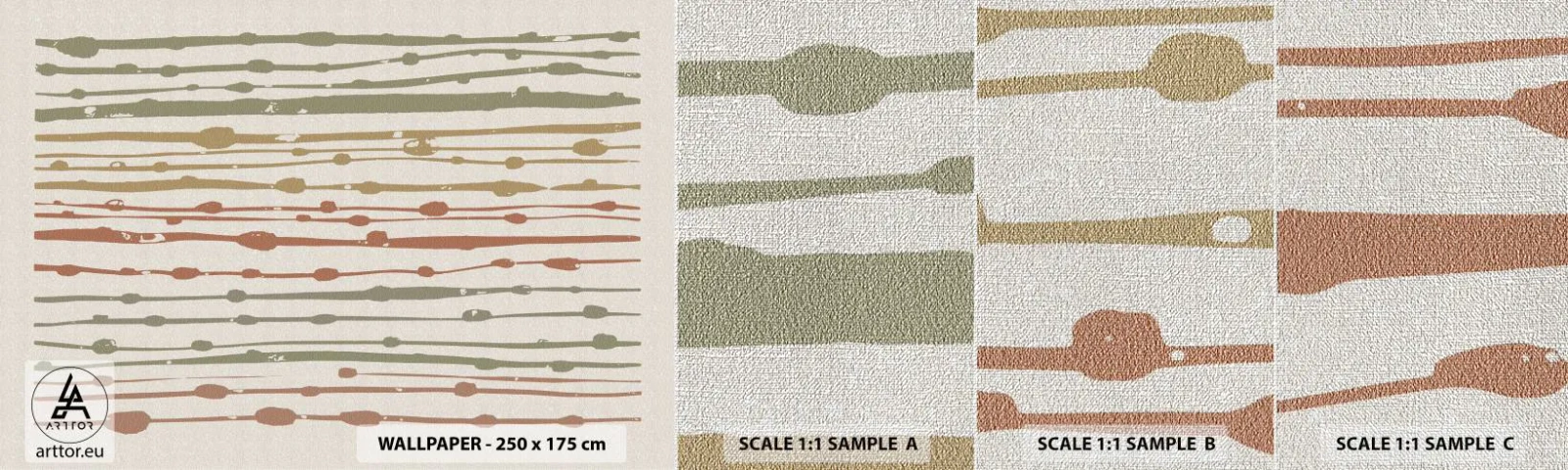 Photo Wallpaper Sample Premium Canvas - Musical Colour Notation - Minimalism, Pastel, Piece - 100x30 cm