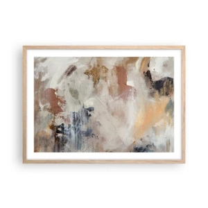 Poster in light oak frame - Foggy Abstract - 70x50 cm