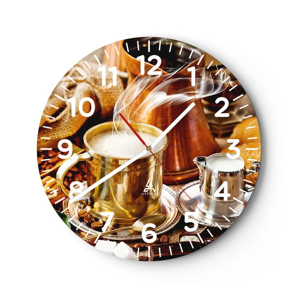 Wall clock - Clock on glass - Have a Nice Day! - 30x30 cm