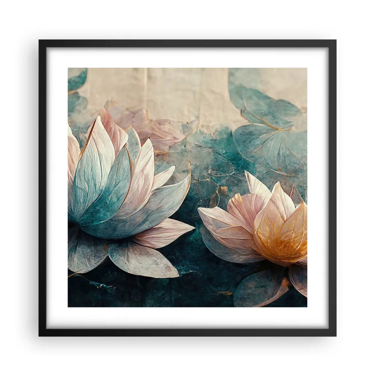 Poster in black frame - Stars of the Lake - 50x50 cm