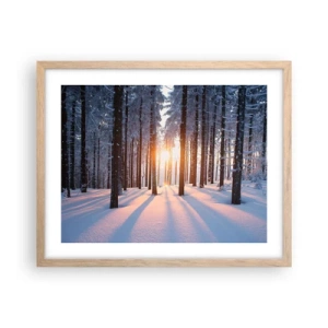 Poster in light oak frame - Clearly Black on White - 50x40 cm