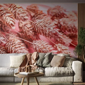Photo Wallpaper Premium Canvas - Flowery Cascade in Pink - Dried flowers, Bouquet of flowers, Flowers - 250x175 cm