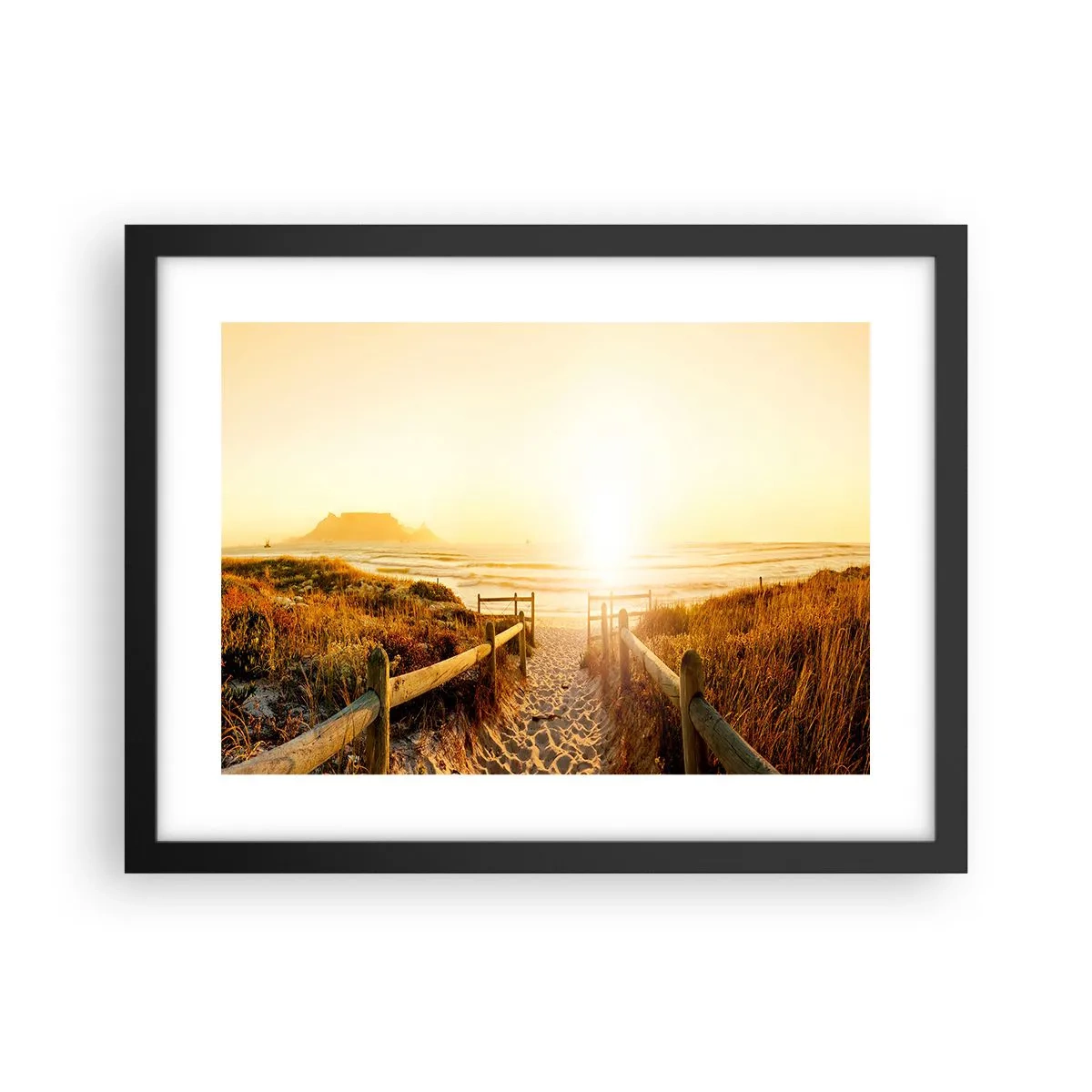 Poster in black frame - Through the Dune, Towards the Sun - 40x30 cm