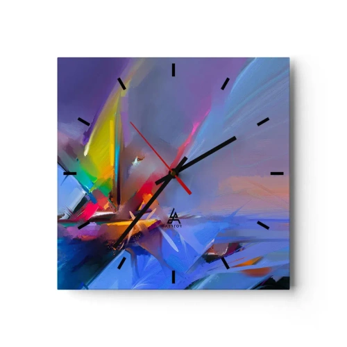 Wall clock - Clock on glass - Flew like s Bird - 30x30 cm