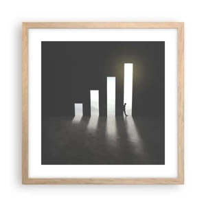 Poster in light oak frame - Success - Impression - 40x40 cm