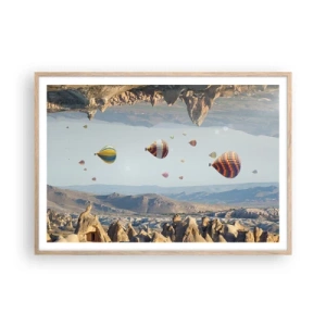Poster in light oak frame - Here Everything Is Possible - 100x70 cm