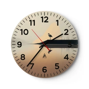 Wall clock - Clock on glass - Gentleman on the Lake - 30x30 cm