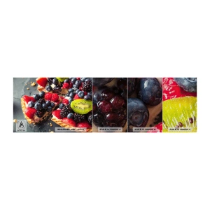 Photo Wallpaper Sample Premium Sand - Dolce Vita! - Gastronomy, Tart with fruits, Cake - 100x30 cm