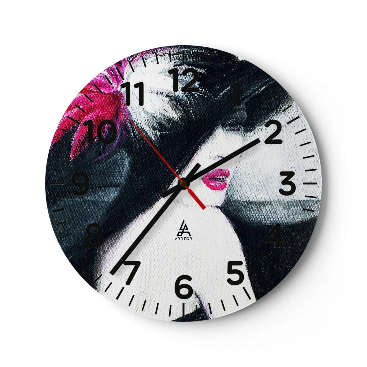 Wall clock - Clock on glass - Always a Secret - 40x40 cm