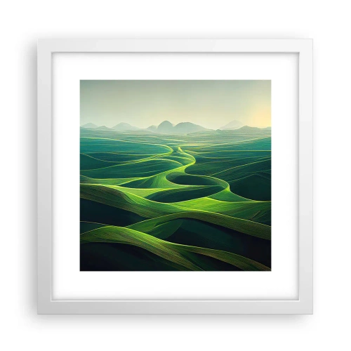 Poster in white frmae - In Green Valleys - 30x30 cm