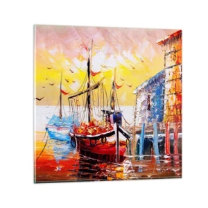 Glass picture - Happy Comeback - 70x70 cm