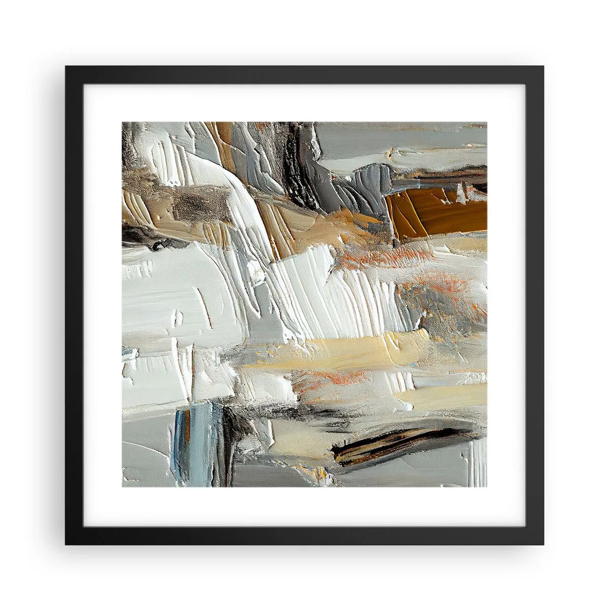 Poster in black frame - Layers of Colour - 40x40 cm