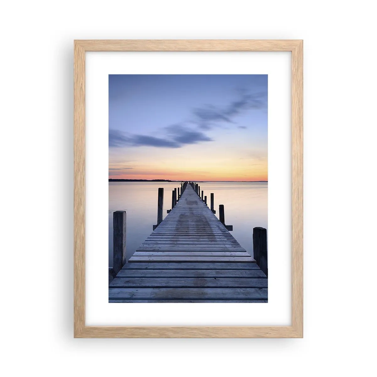 Poster in light oak frame - Calm of a Quiet Dusk - 30x40 cm