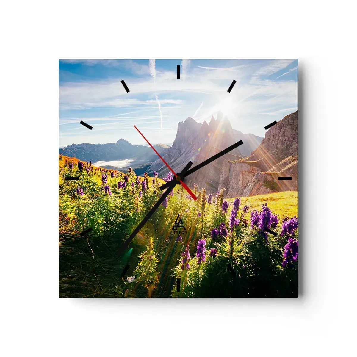 Wall clock - Clock on glass - Secret Life of Herbs - 30x30 cm