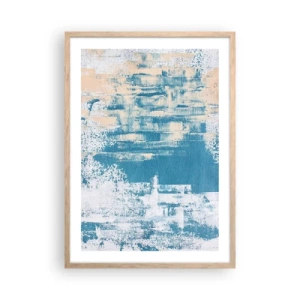 Poster in light oak frame - Through an Icicle - 50x70 cm