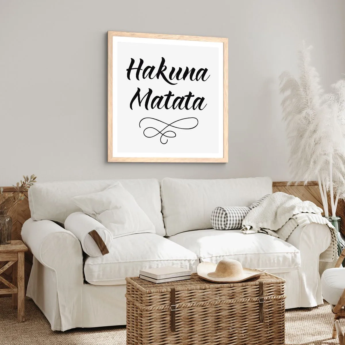 Poster in light oak frame - Best Advice - 60x60 cm