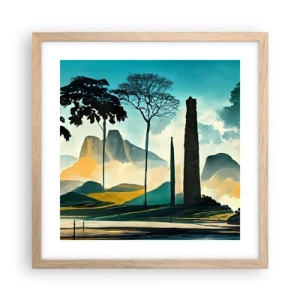 Poster in light oak frame - Higher and Higher - 40x40 cm