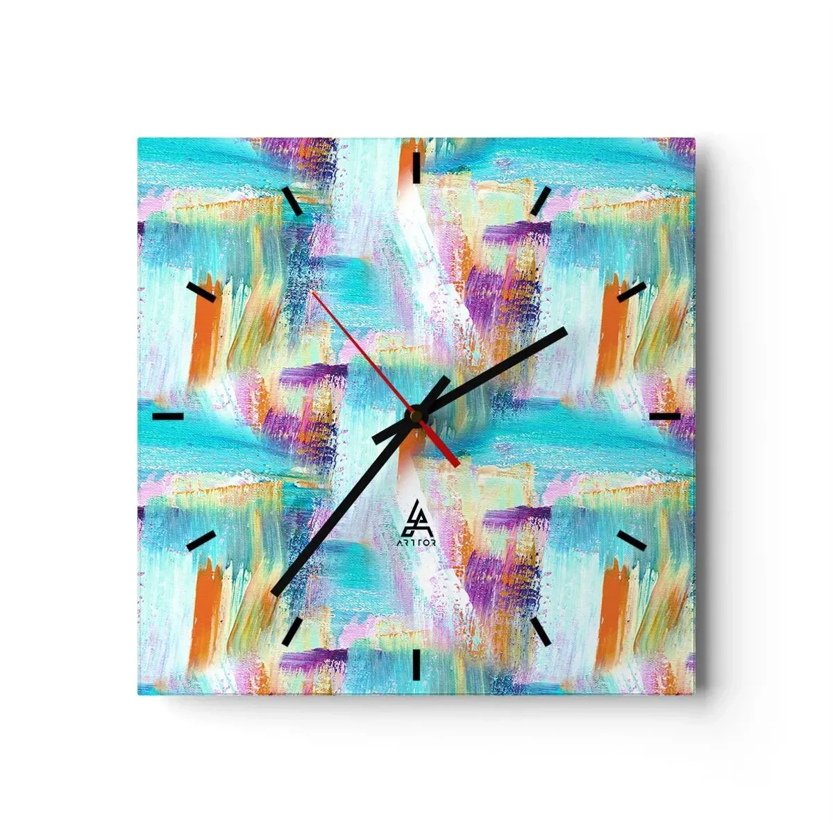 Wall clock - Clock on glass - Cheerfully Interwoven - 30x30 cm