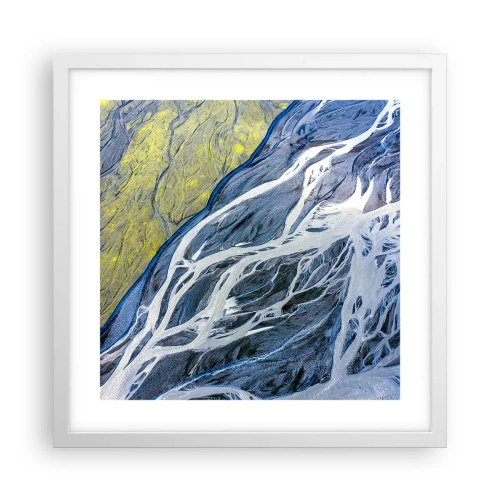 Poster in white frmae - Cave Paintings of Nature - 40x40 cm