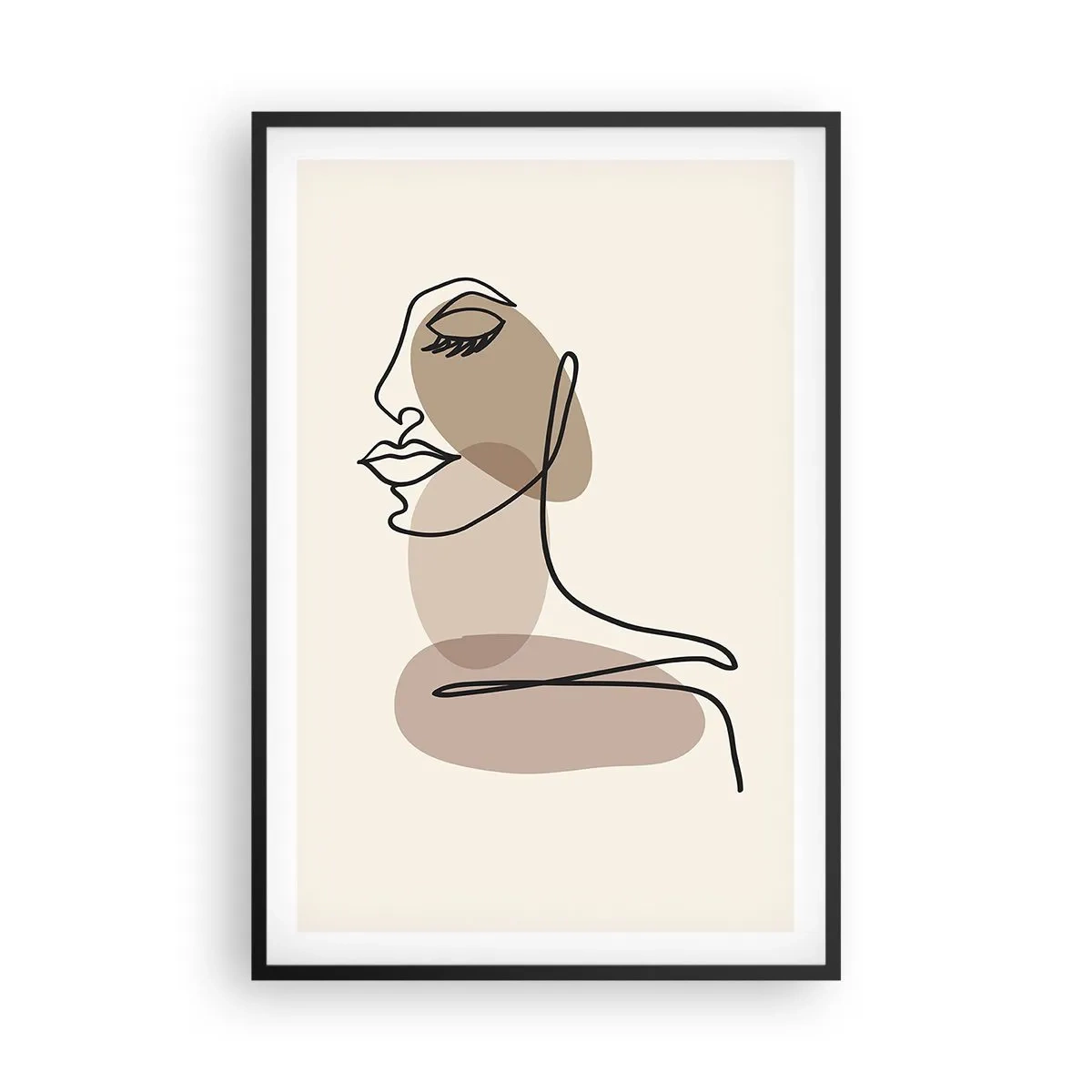Poster in black frame - Listening to Herself - 61x91 cm