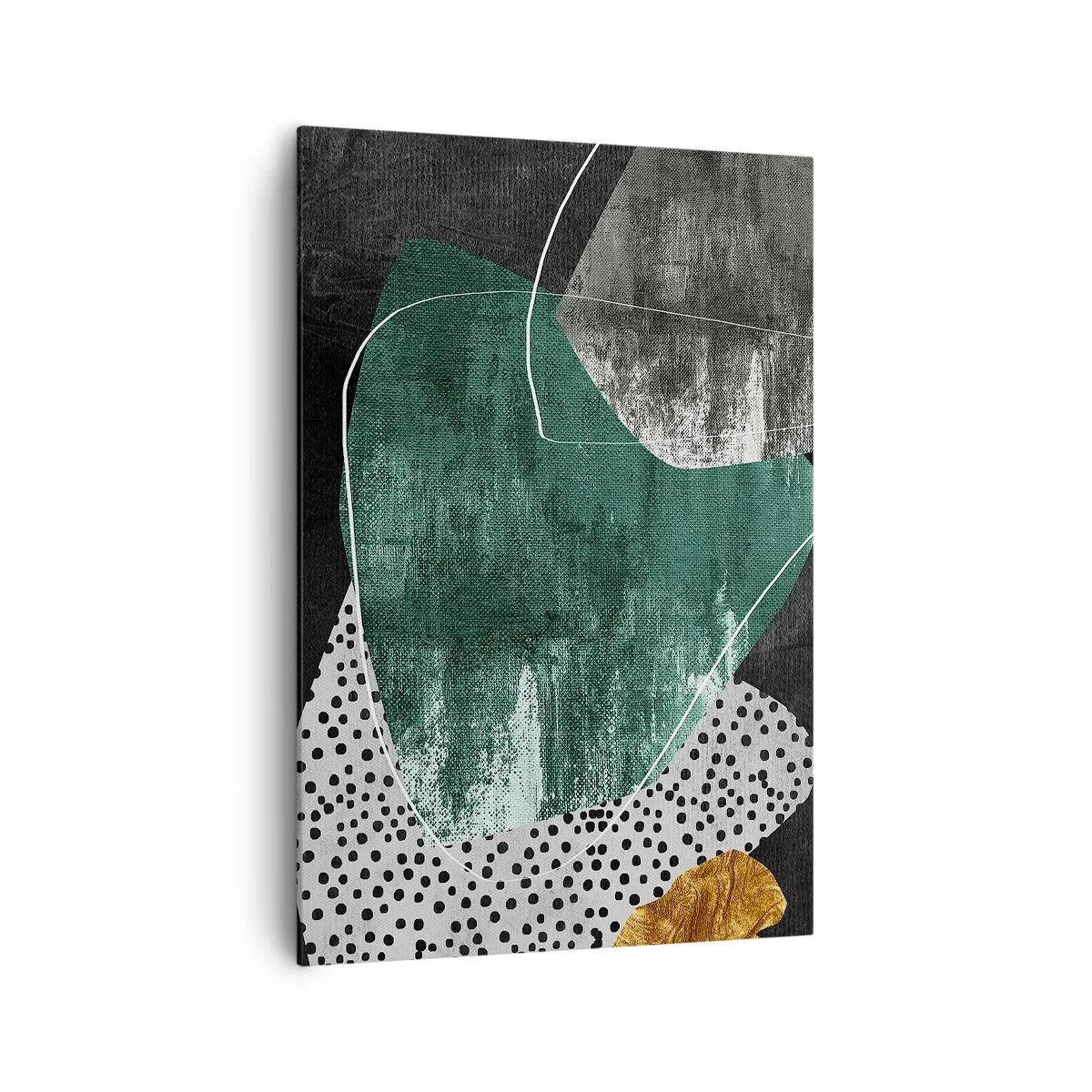 Canvas picture - Colourful Abstract with a Golden Petal - 70x100 cm