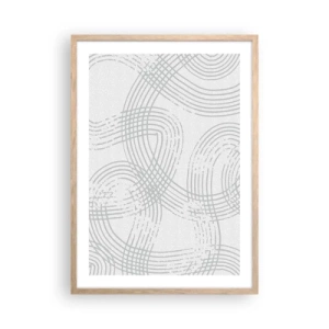 Poster in light oak frame - No Straight Line - 50x70 cm
