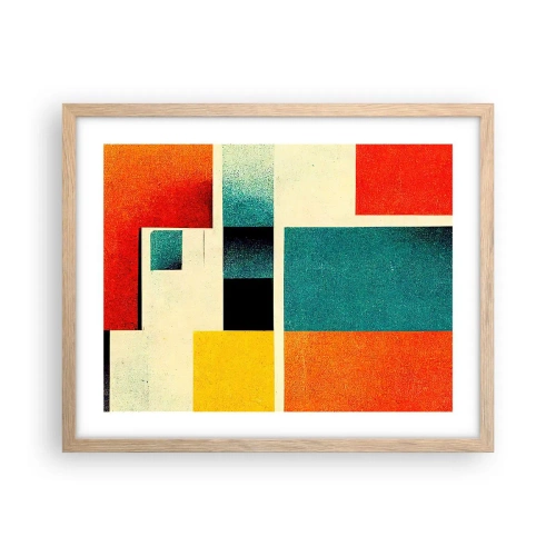 Poster in light oak frame - Geometric Abstract - Good Energy - 50x40 cm