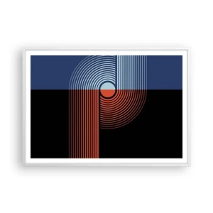 Poster in white frmae - In a Geometrical Embrace - 100x70 cm