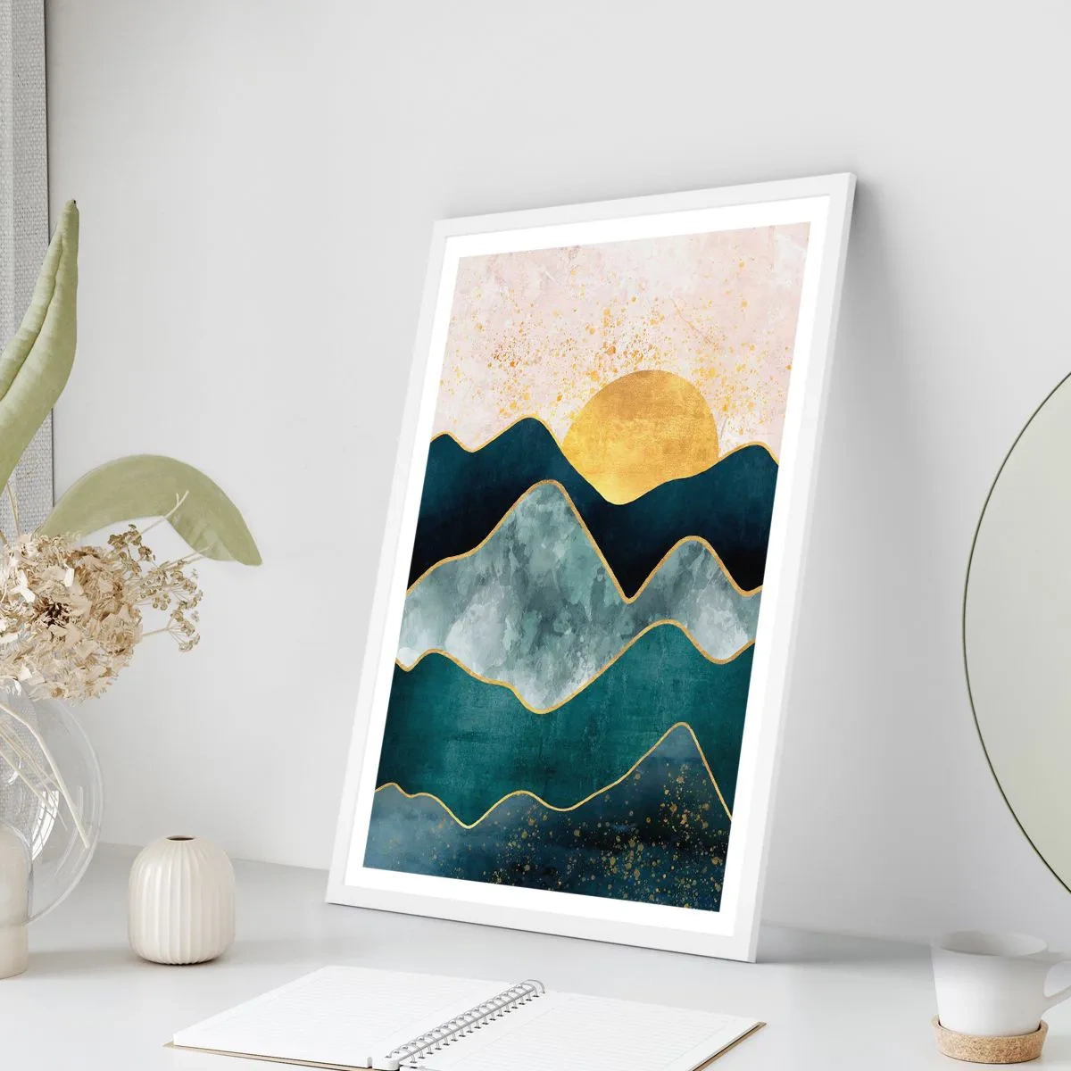 Poster in white frmae - Behing Seven Mountains - 50x70 cm