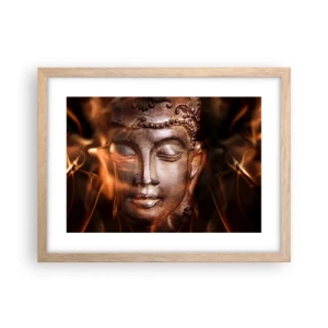 Poster in light oak frame - There Is Only Now and Here - 40x30 cm