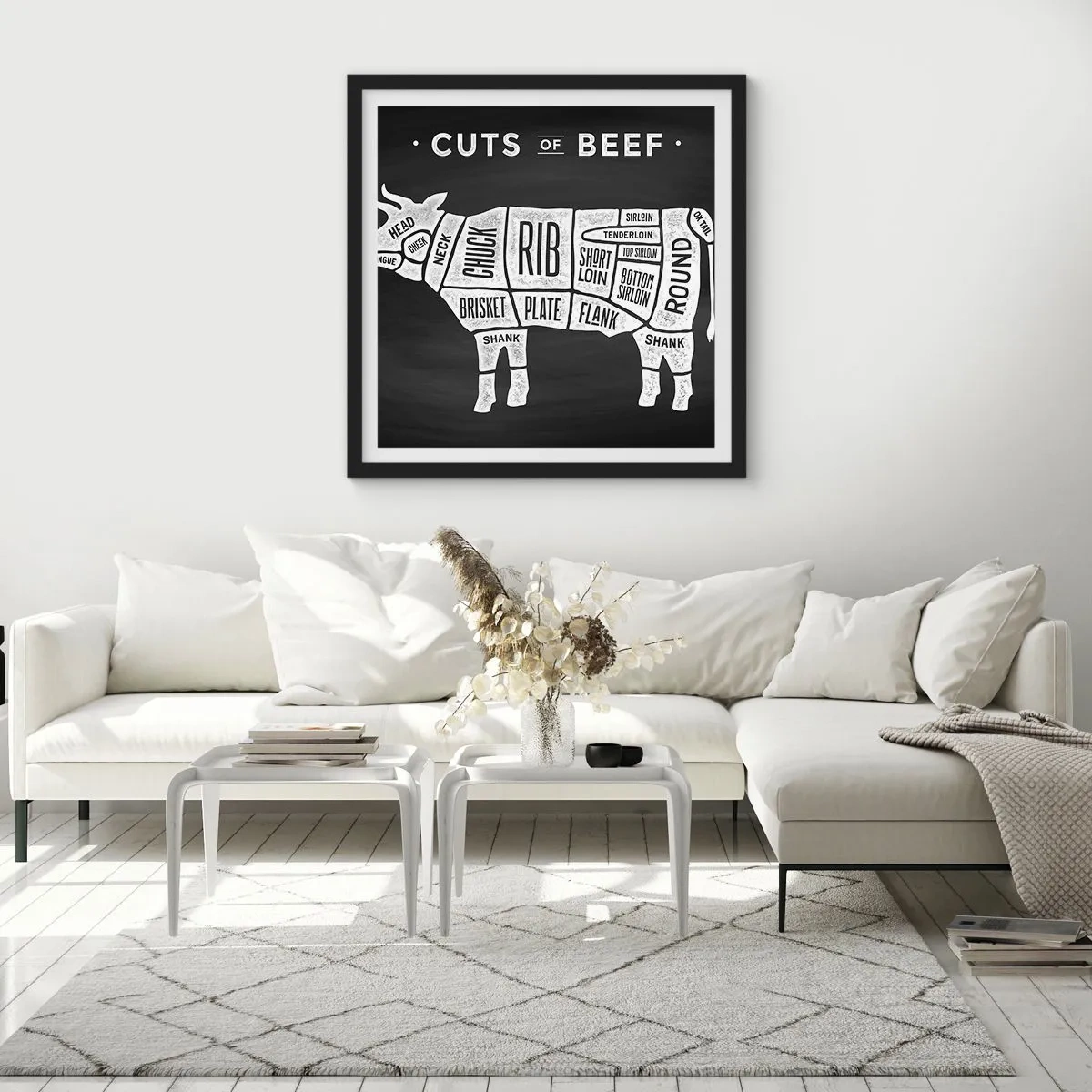 Poster in black frame - Time for a Feast - 50x50 cm