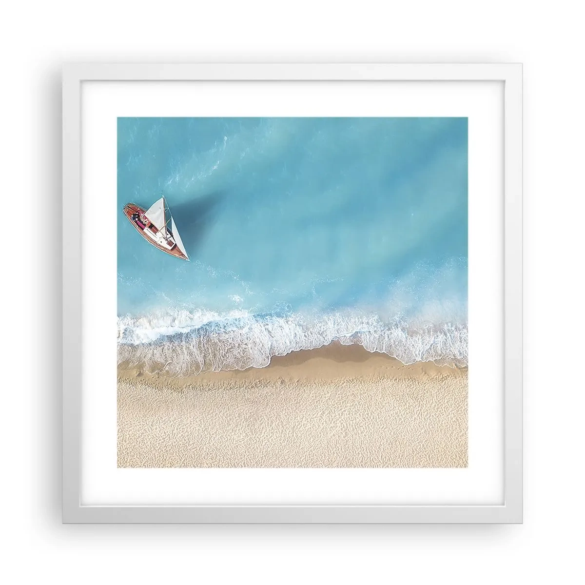 Poster in white frmae - On the Border of Blue and Gold - 40x40 cm