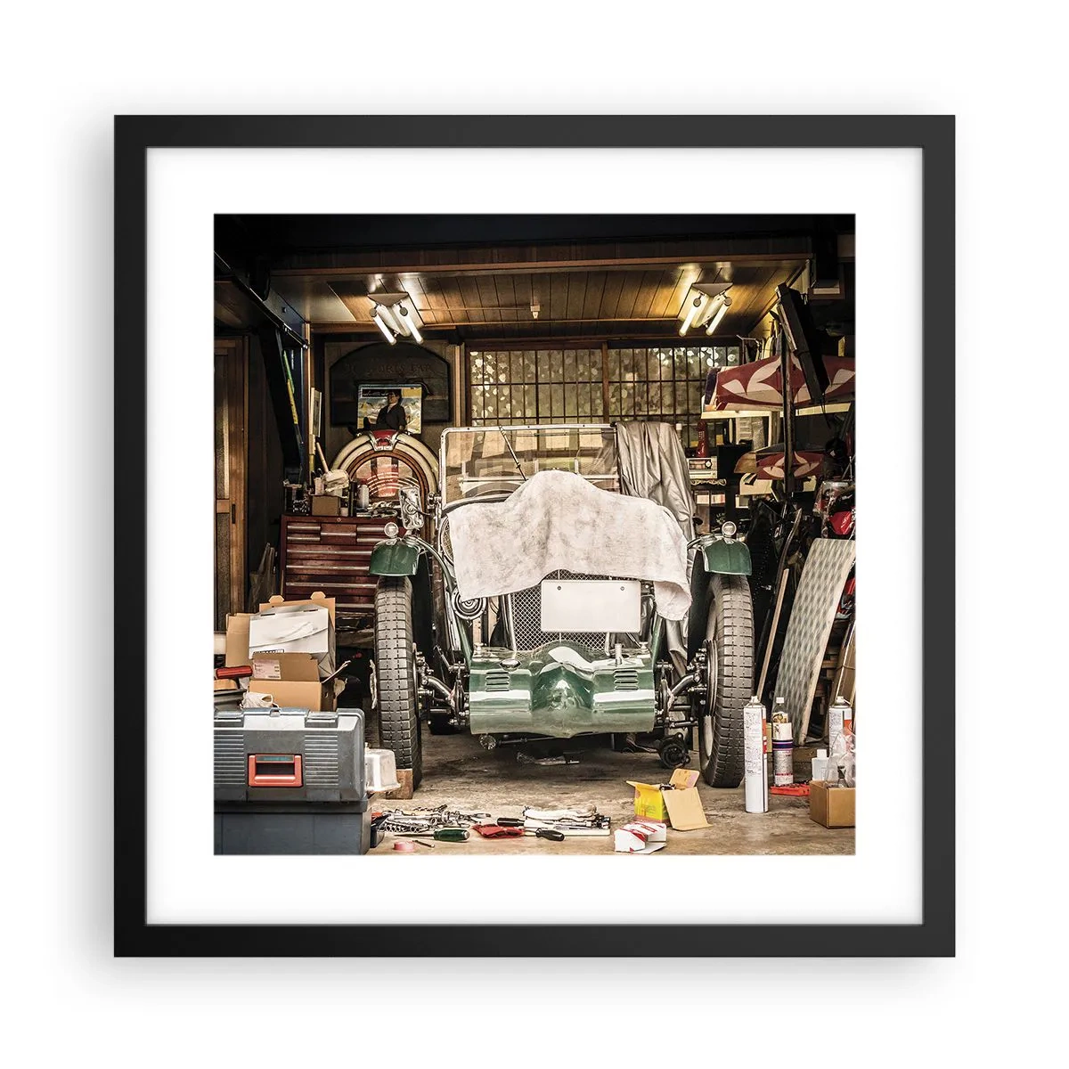 Poster in black frame - Back to the Past - 40x40 cm