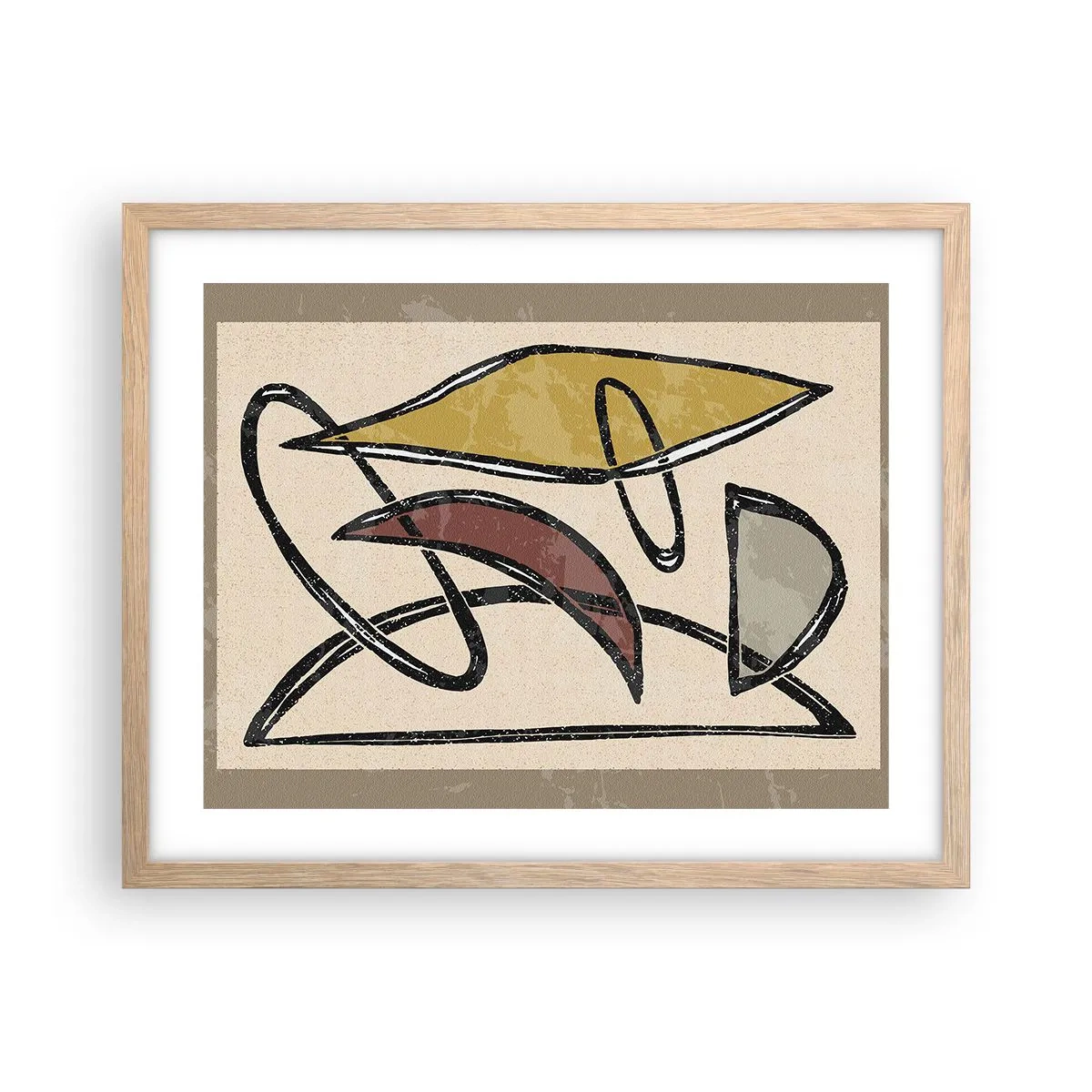 Poster in light oak frame - Verticals and Horizontals - 50x40 cm