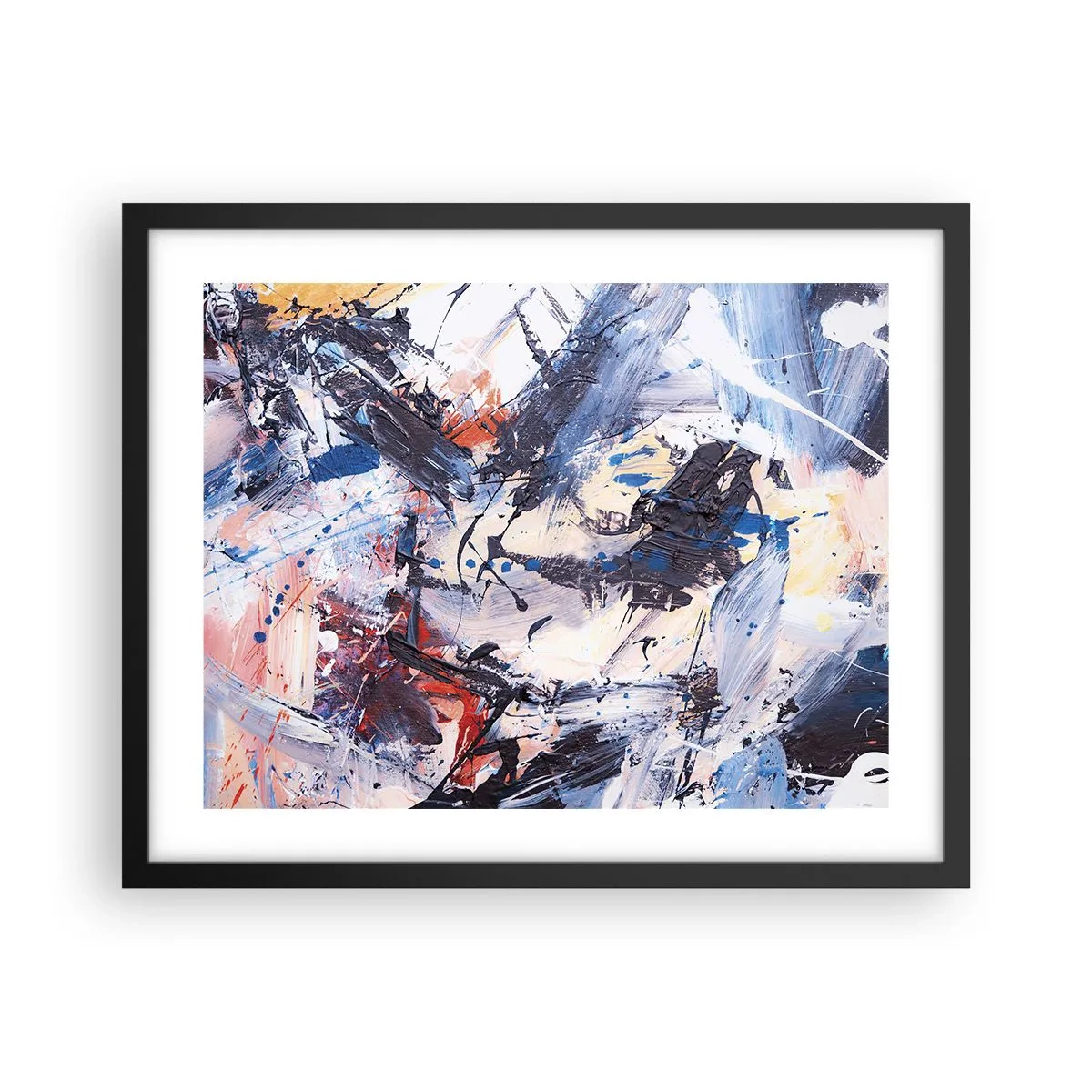 Poster in black frame - Crazy Dance of Abstraction - 50x40 cm