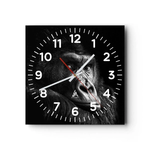 Wall clock - Clock on glass - What Are You Looking At? - 40x40 cm