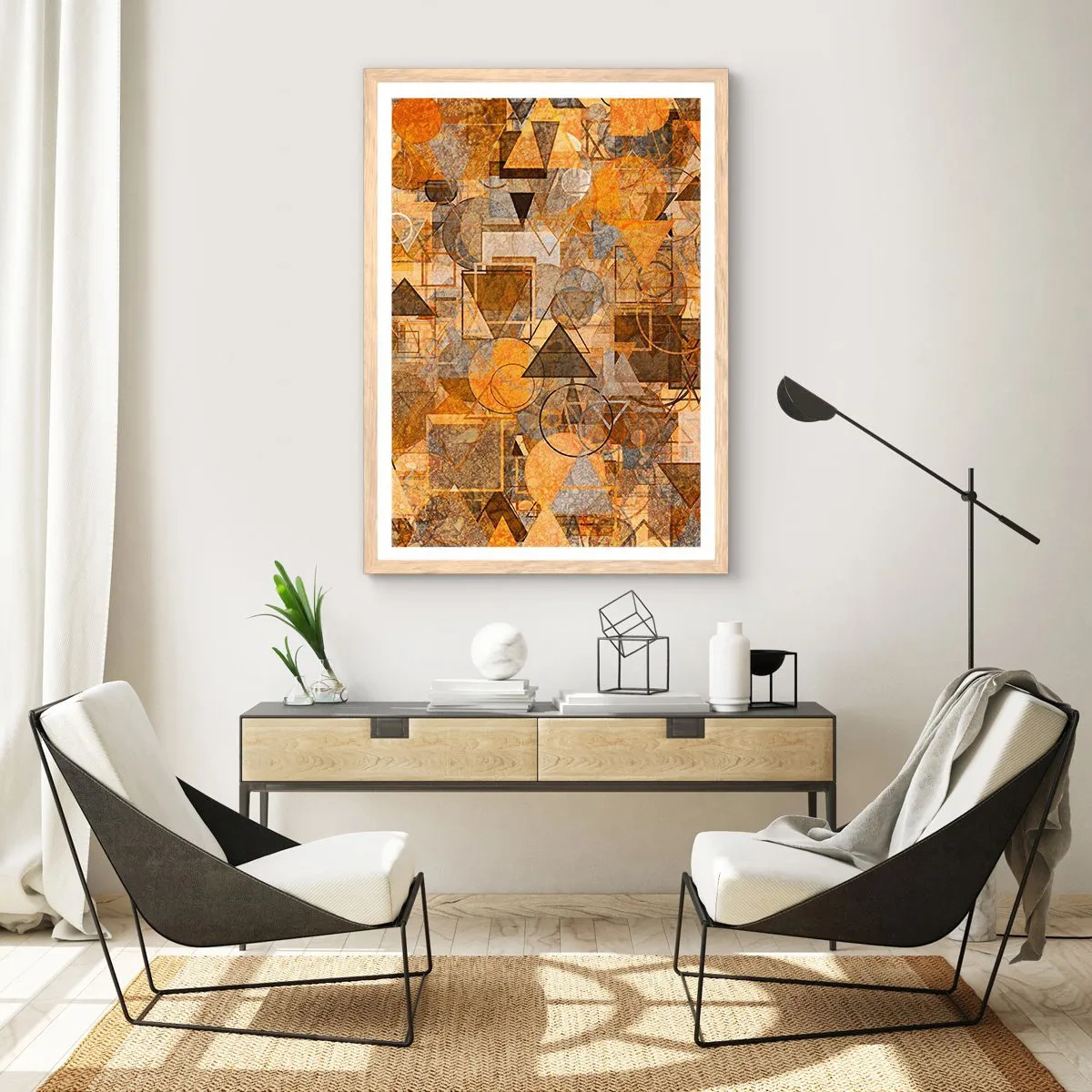 Poster in light oak frame - World Caught in One Form - 30x40 cm