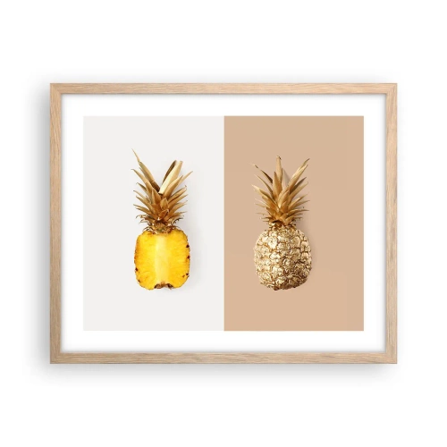 Poster in light oak frame - Pineapple for Us - 50x40 cm