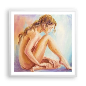 Poster in white frmae - Nude of Youth - 60x60 cm
