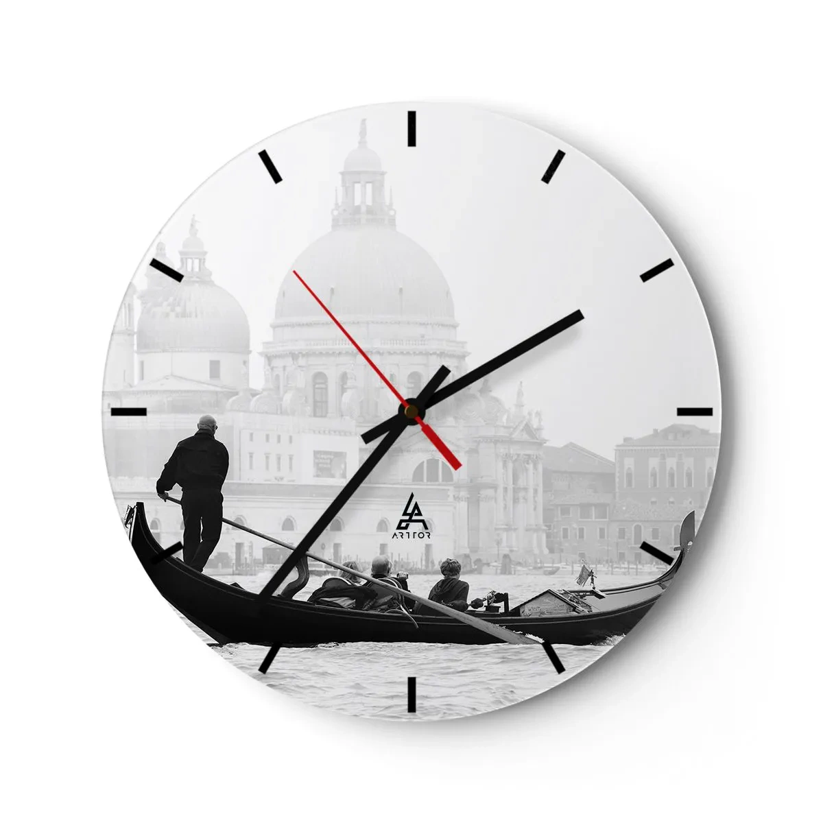 Wall clock - Clock on glass - Journey to the Origin of Beauty - 40x40 cm