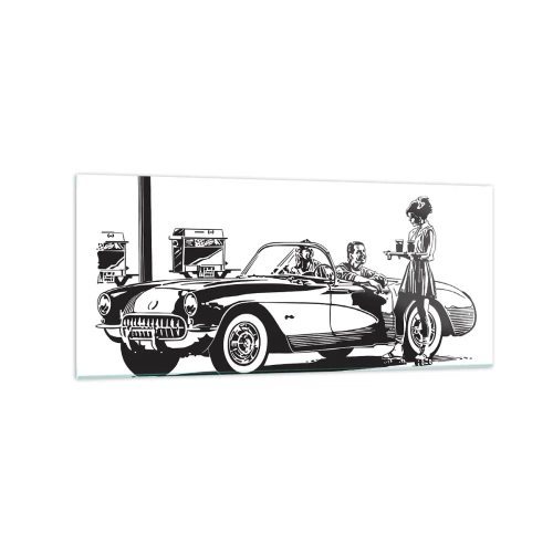 Glass picture - Careless America in the 60-ies - 120x50 cm