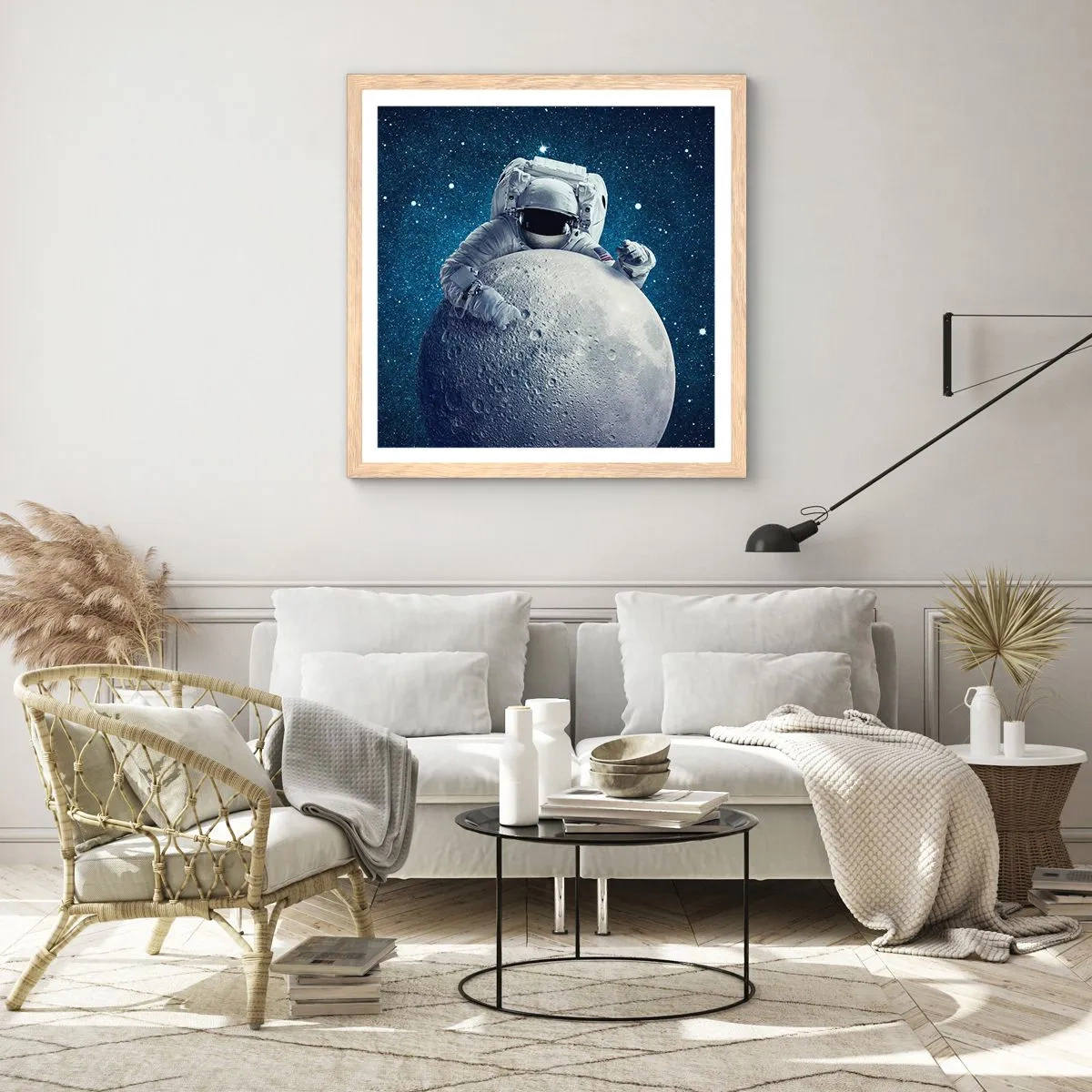 Poster in light oak frame - Space Joker - 50x50 cm