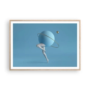 Poster in light oak frame - And Planets Are Going Crazy - 100x70 cm