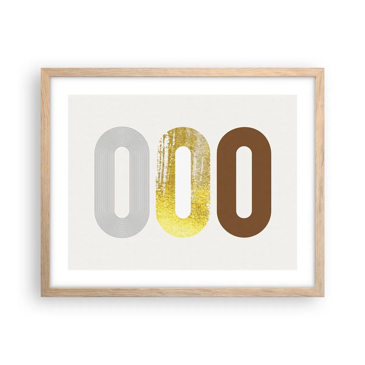 Poster in light oak frame - Ooo! - 50x40 cm
